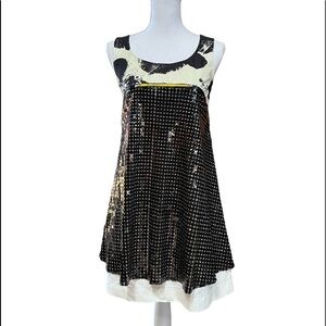 ROZAE NICHOLS WOMENS BLACK SEQUINS SLEEVELESS DRESS SIZE 2 NWT